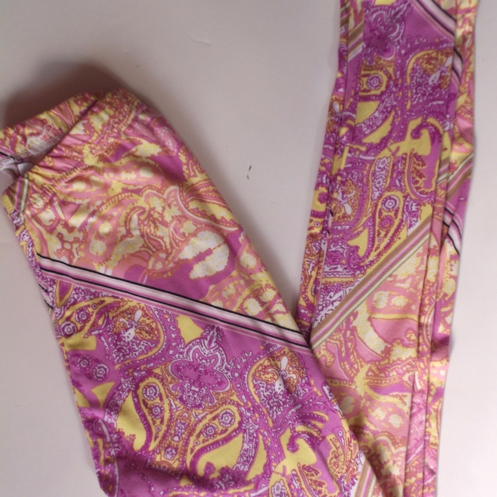 Mod Pink/yellow leggings S/M